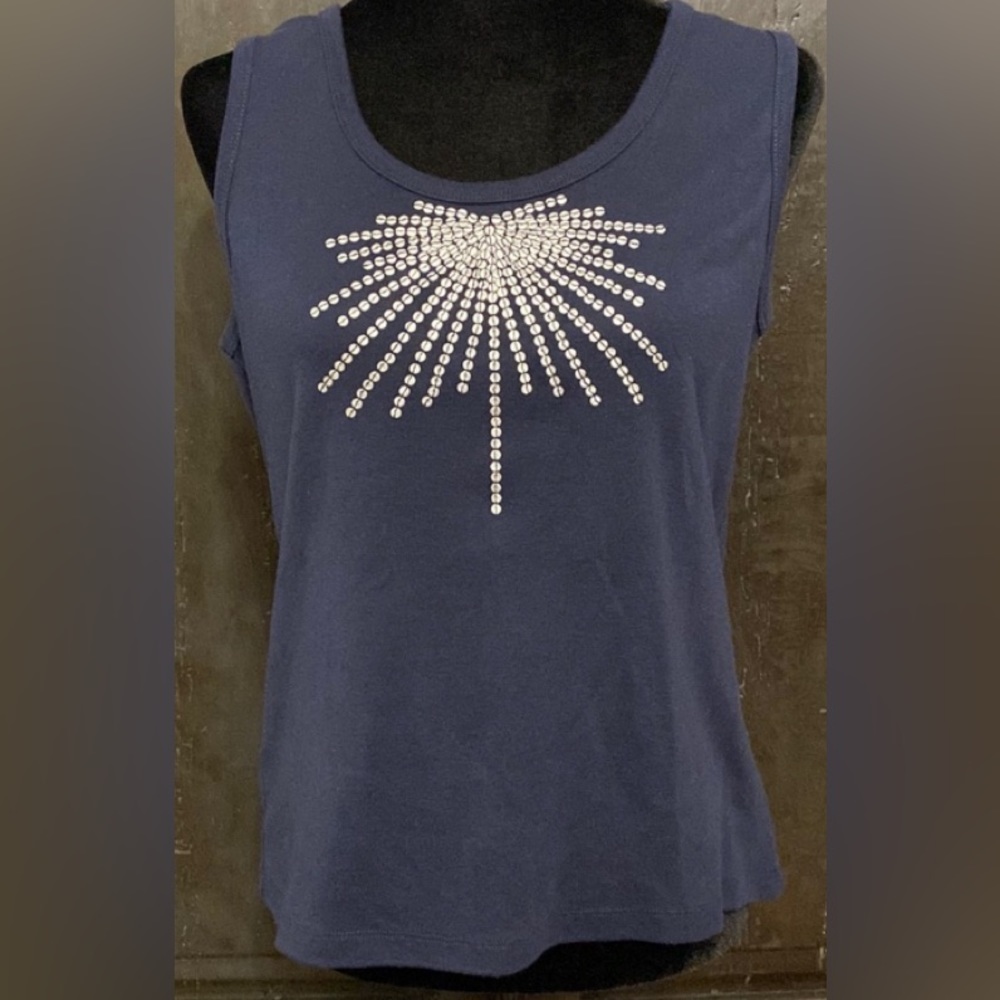 Cato Navy embroidered design tank top- Large